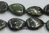 CDB217 15.5 inches 15*20mm flat teardrop natural dragon blood jasper beads