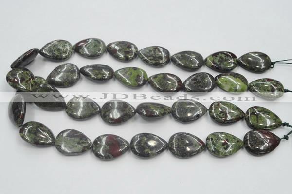 CDB218 15.5 inches 18*25mm flat teardrop natural dragon blood jasper beads