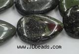 CDB219 15.5 inches 22*30mm flat teardrop natural dragon blood jasper beads