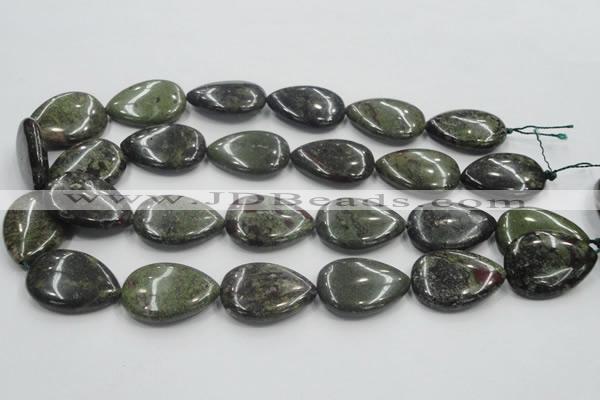 CDB219 15.5 inches 22*30mm flat teardrop natural dragon blood jasper beads