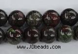 CDB254 15.5 inches 14mm round natural dragon blood jasper beads