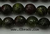 CDB312 15.5 inches 8mm faceted round dragon blood jasper beads