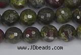 CDB322 15.5 inches 8mm faceted round dragon blood jasper beads