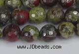 CDB331 15.5 inches 10mm faceted round A grade dragon blood jasper beads