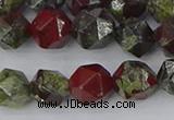 CDB337 15.5 inches 8mm faceted nuggets dragon blood jasper beads