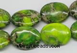 CDE100 15.5 inches 18*25mm oval dyed sea sediment jasper beads