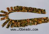 CDE1008 Top drilled 9*15mm - 10*45mm sticks sea sediment jasper beads