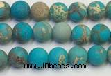 CDE1025 15.5 inches 4mm round matte sea sediment jasper beads