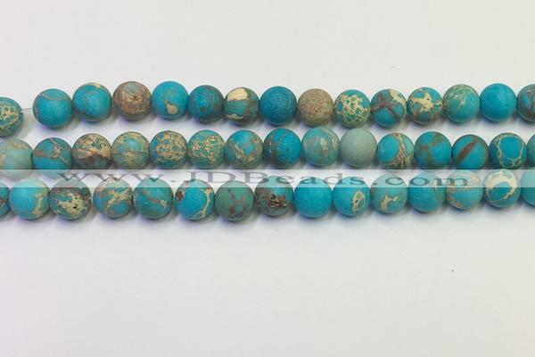 CDE1027 15.5 inches 8mm round matte sea sediment jasper beads