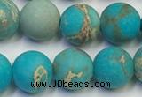 CDE1028 15.5 inches 10mm round matte sea sediment jasper beads