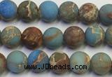 CDE1030 15.5 inches 4mm round matte sea sediment jasper beads