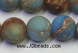 CDE1033 15.5 inches 10mm round matte sea sediment jasper beads