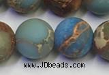 CDE1034 15.5 inches 12mm round matte sea sediment jasper beads