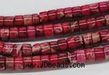 CDE11 15.5 inches 4*6mm cylinder dyed sea sediment jasper beads