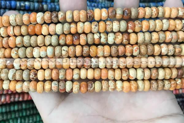 CDE1260 15.5 inches 4*6mm rondelle sea sediment jasper beads