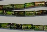 CDE140 15.5 inches 6*12mm tube dyed sea sediment jasper beads