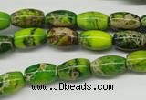 CDE145 15.5 inches 8*12mm rice dyed sea sediment jasper beads