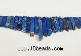 CDE1455 Top drilled 8*15mm - 10*60mm sticks sea sediment jasper beads