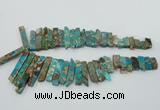 CDE1502 Top drilled 8*20mm - 10*55mm sticks sea sediment jasper beads