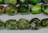 CDE155 15.5 inches 10*12mm faceted nugget dyed sea sediment jasper beads