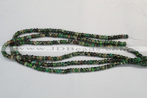 CDE159 15.5 inches 4*6mm rondelle dyed sea sediment jasper beads