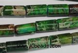 CDE167 15.5 inches 8*16mm tube dyed sea sediment jasper beads