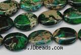 CDE181 15.5 inches 12*16mm oval dyed sea sediment jasper beads