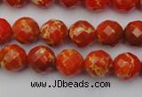 CDE2100 15.5 inches 6mm faceted round dyed sea sediment jasper beads