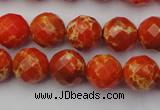 CDE2101 15.5 inches 8mm faceted round dyed sea sediment jasper beads