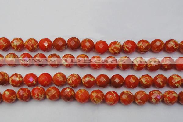 CDE2106 15.5 inches 18mm faceted round dyed sea sediment jasper beads