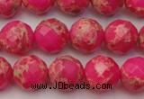 CDE2112 15.5 inches 10mm faceted round dyed sea sediment jasper beads