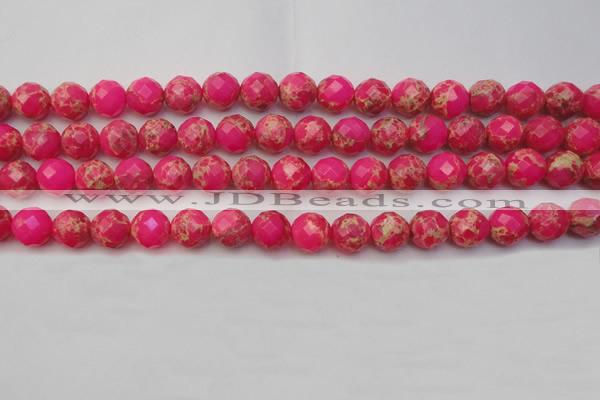 CDE2112 15.5 inches 10mm faceted round dyed sea sediment jasper beads