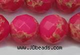 CDE2119 15.5 inches 24mm faceted round dyed sea sediment jasper beads