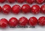 CDE2121 15.5 inches 8mm faceted round dyed sea sediment jasper beads