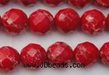 CDE2123 15.5 inches 12mm faceted round dyed sea sediment jasper beads