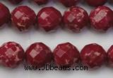 CDE2134 15.5 inches 14mm faceted round dyed sea sediment jasper beads