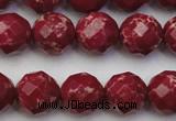 CDE2135 15.5 inches 16mm faceted round dyed sea sediment jasper beads