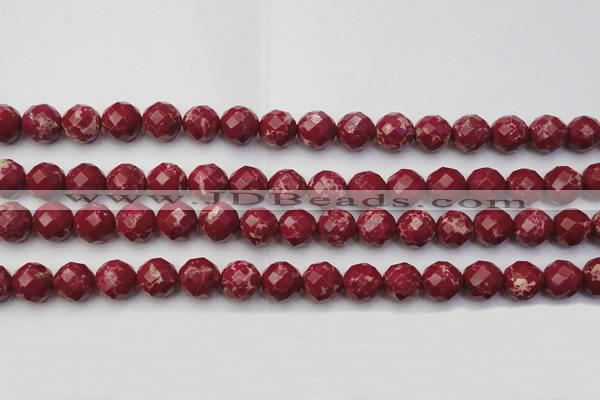 CDE2135 15.5 inches 16mm faceted round dyed sea sediment jasper beads