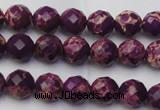 CDE2140 15.5 inches 6mm faceted round dyed sea sediment jasper beads