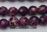 CDE2143 15.5 inches 12mm faceted round dyed sea sediment jasper beads