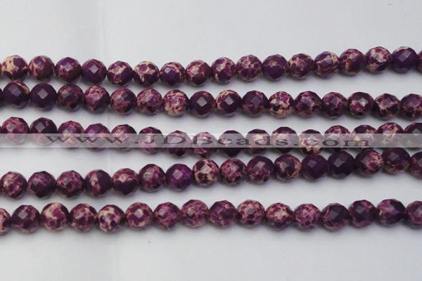 CDE2145 15.5 inches 16mm faceted round dyed sea sediment jasper beads