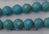 CDE2151 15.5 inches 8mm faceted round dyed sea sediment jasper beads