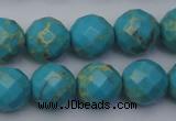 CDE2156 15.5 inches 18mm faceted round dyed sea sediment jasper beads