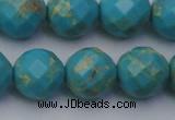 CDE2158 15.5 inches 22mm faceted round dyed sea sediment jasper beads