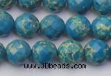 CDE2162 15.5 inches 10mm faceted round dyed sea sediment jasper beads