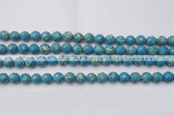 CDE2162 15.5 inches 10mm faceted round dyed sea sediment jasper beads