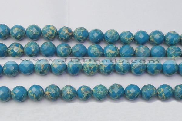 CDE2168 15.5 inches 22mm faceted round dyed sea sediment jasper beads