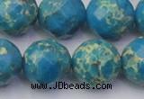 CDE2169 15.5 inches 24mm faceted round dyed sea sediment jasper beads