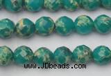 CDE2170 15.5 inches 6mm faceted round dyed sea sediment jasper beads