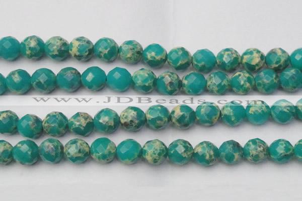 CDE2178 15.5 inches 22mm faceted round dyed sea sediment jasper beads